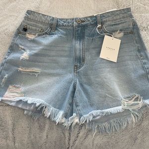 Kancan NWT destroyed large rainbow shorts